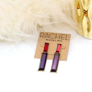 Rachel Roy Gold-Tone Multi-Stone Double Drop Earrings